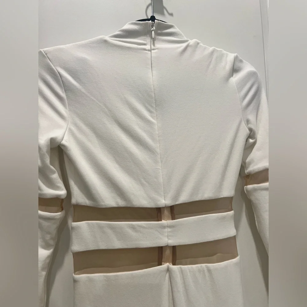 NWT JLUXLABEL White Mesh Panel Bodycon Dress Size S - Picture 6 of 8
